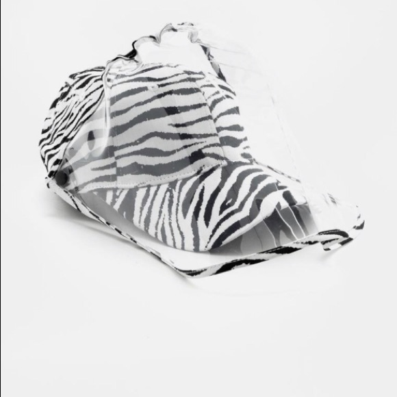 SUMMER Mask HAT - ZEBRA w/ Detachable FACE SHIELD - Picture 2 of 3